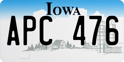 IA license plate APC476