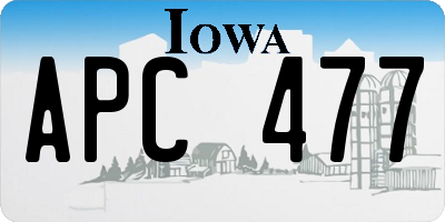 IA license plate APC477