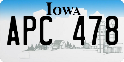IA license plate APC478