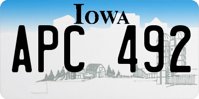IA license plate APC492