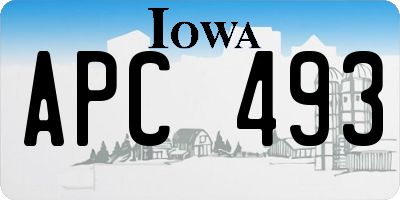 IA license plate APC493