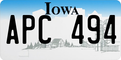 IA license plate APC494