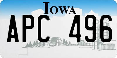 IA license plate APC496