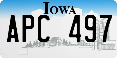 IA license plate APC497