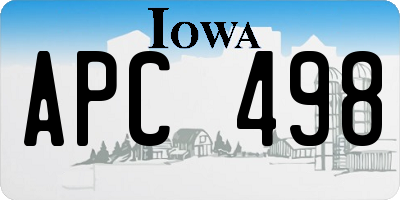 IA license plate APC498