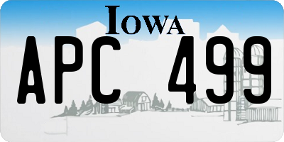 IA license plate APC499