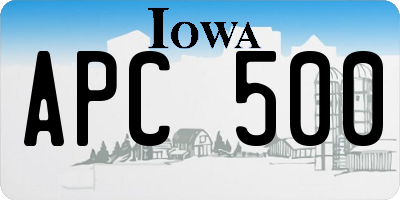 IA license plate APC500