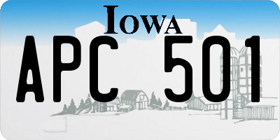 IA license plate APC501