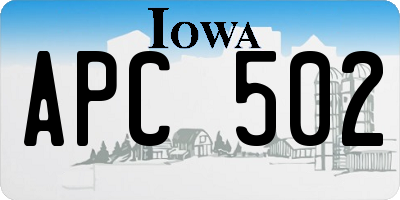 IA license plate APC502