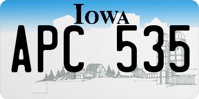 IA license plate APC535