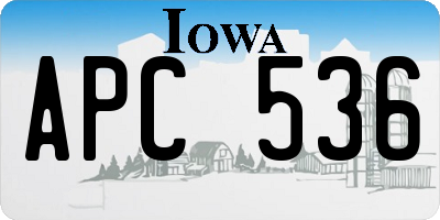 IA license plate APC536