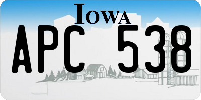 IA license plate APC538