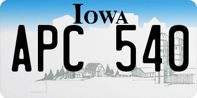 IA license plate APC540