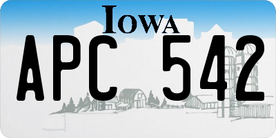 IA license plate APC542