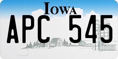 IA license plate APC545