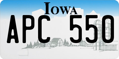 IA license plate APC550