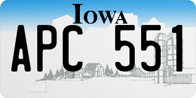 IA license plate APC551