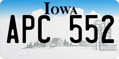 IA license plate APC552
