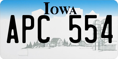 IA license plate APC554