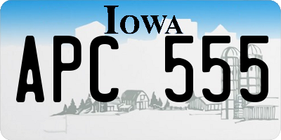 IA license plate APC555