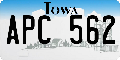 IA license plate APC562