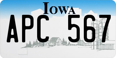 IA license plate APC567