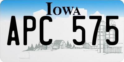 IA license plate APC575
