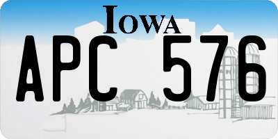 IA license plate APC576