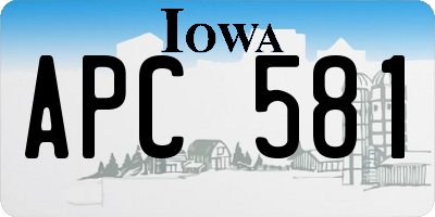 IA license plate APC581