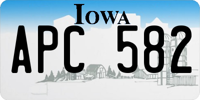 IA license plate APC582