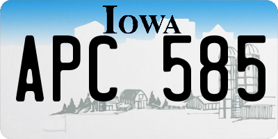 IA license plate APC585