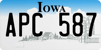 IA license plate APC587