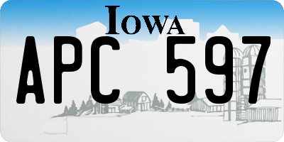 IA license plate APC597