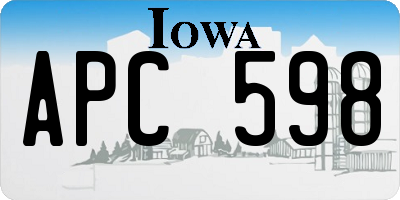 IA license plate APC598