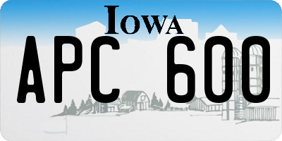IA license plate APC600
