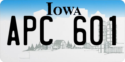 IA license plate APC601