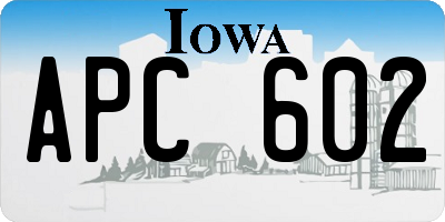 IA license plate APC602
