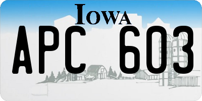 IA license plate APC603