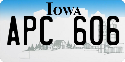 IA license plate APC606