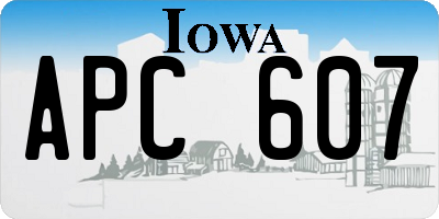 IA license plate APC607