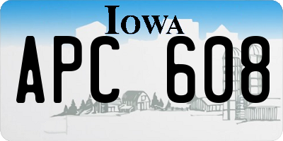 IA license plate APC608