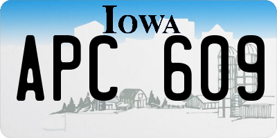 IA license plate APC609