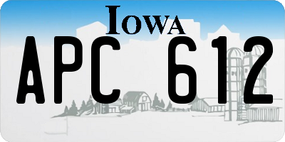 IA license plate APC612