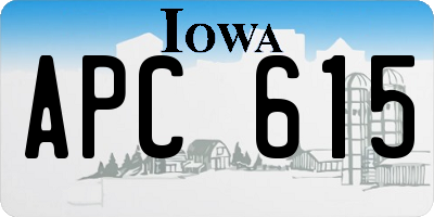 IA license plate APC615