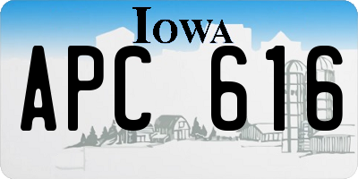 IA license plate APC616
