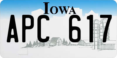 IA license plate APC617