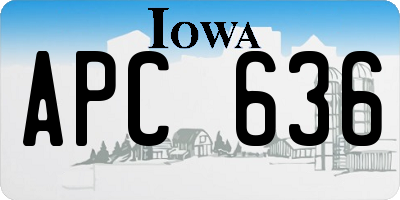 IA license plate APC636