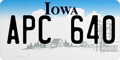 IA license plate APC640