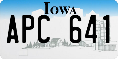 IA license plate APC641