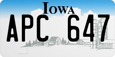 IA license plate APC647